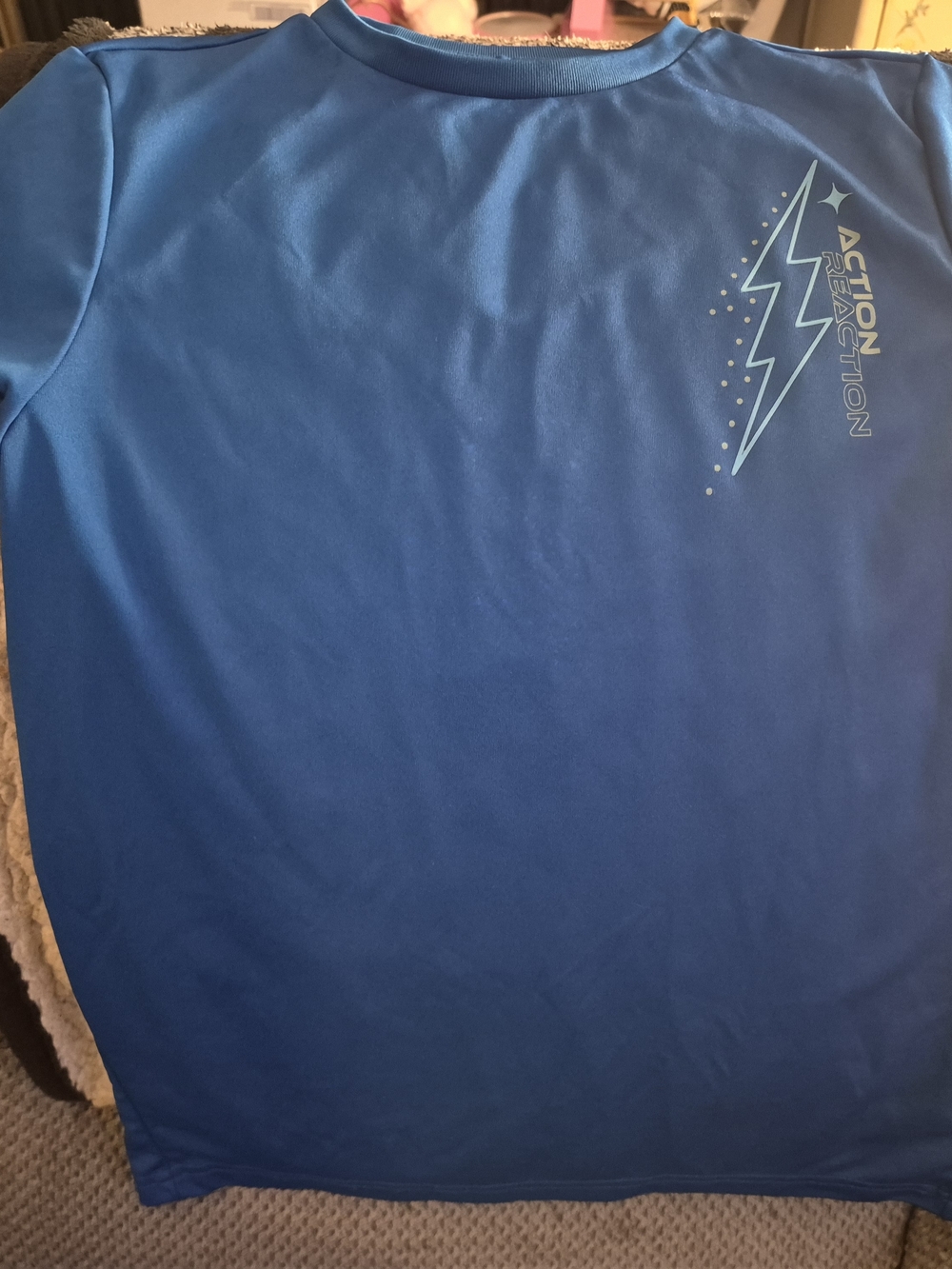 Tek Gear Boys L 14/16 Blue Dry Tek Graphic T-Shirt Short Sleeve Polyester